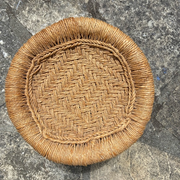 Vintage Rattan Bamboo Stool - Picture 5 of 7